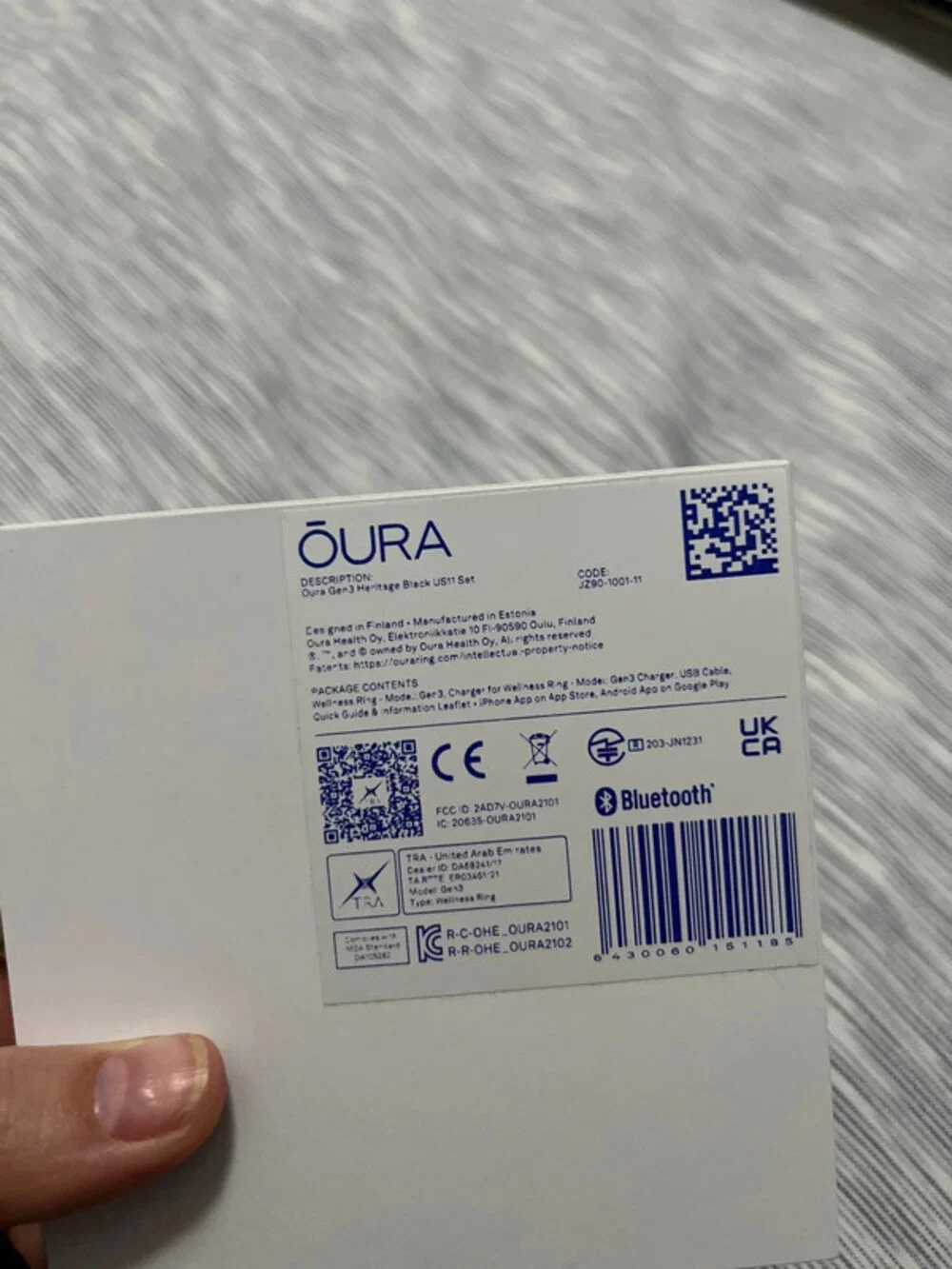 Brand new in box Oura Gen3 heritage black size US11 set